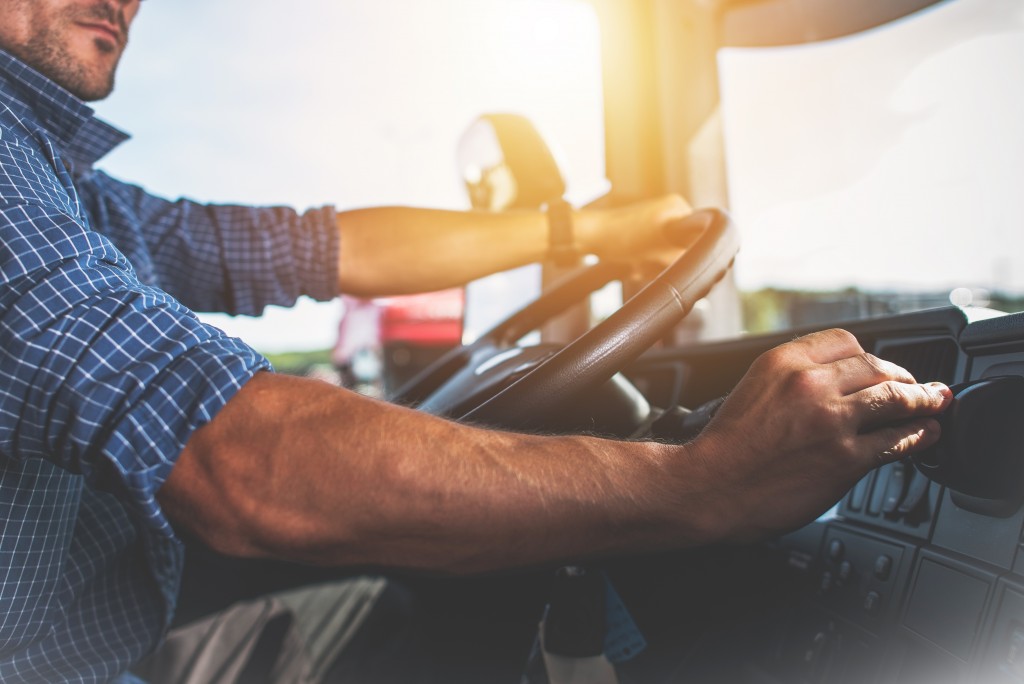 Man driving a truck